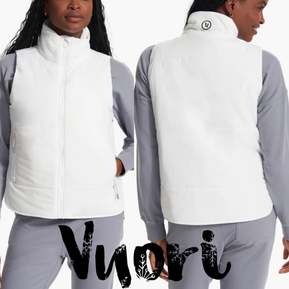 Vuori Womens White The Canyon Insulated Vest Sz XL